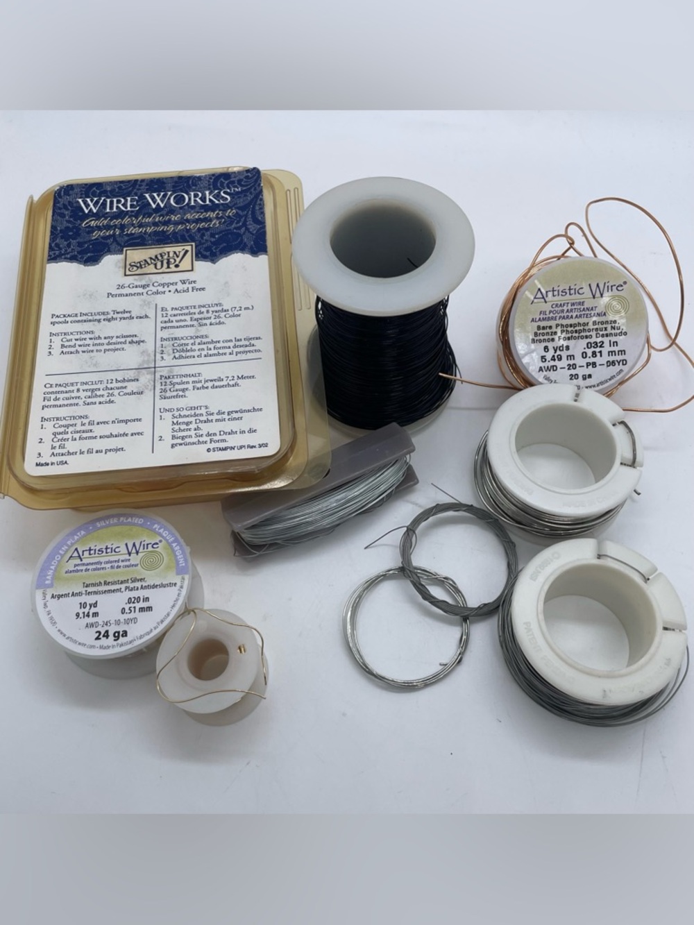 Mixed Craft Wire Lot Retired Stampin’ Up Wire Works Kit & Artistic Wire Spools
